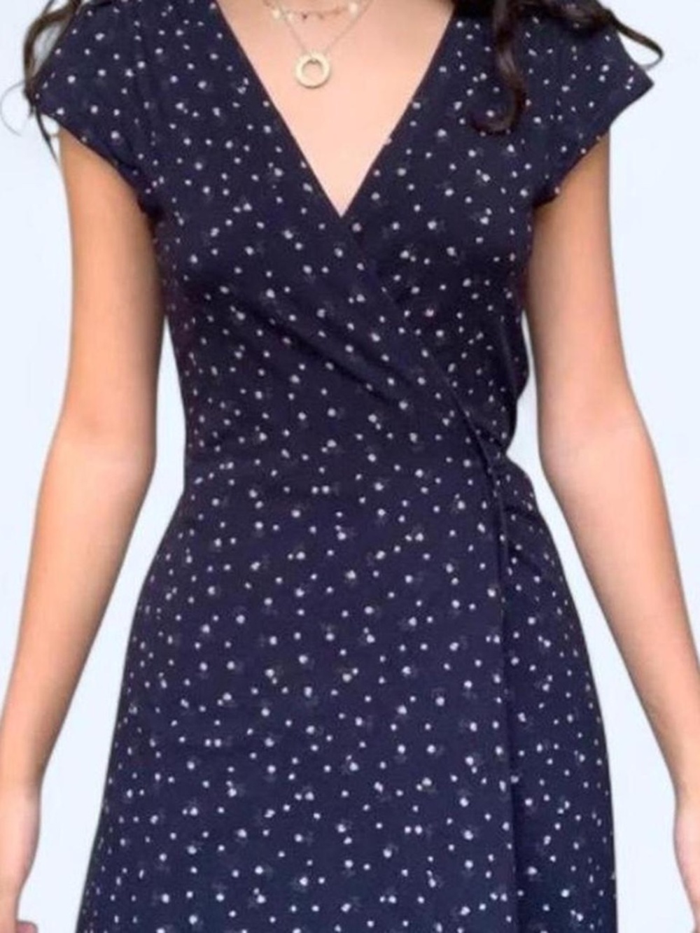 Brandy Melville Women’s Navy Floral Wrap Dress